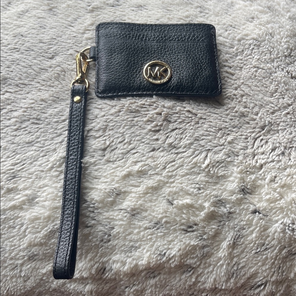 Michael Kors Black Card Holder with Wrist Strap